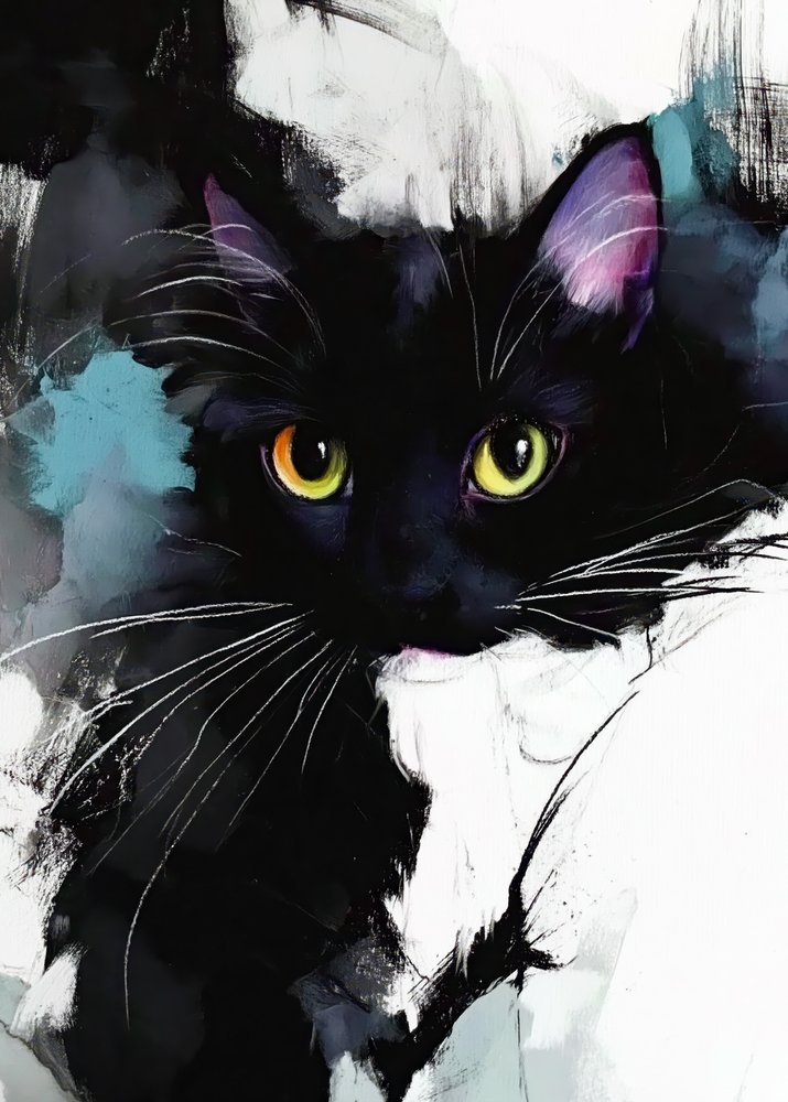 Pastellmaleri av en katt (16) av Justyna Jaszke