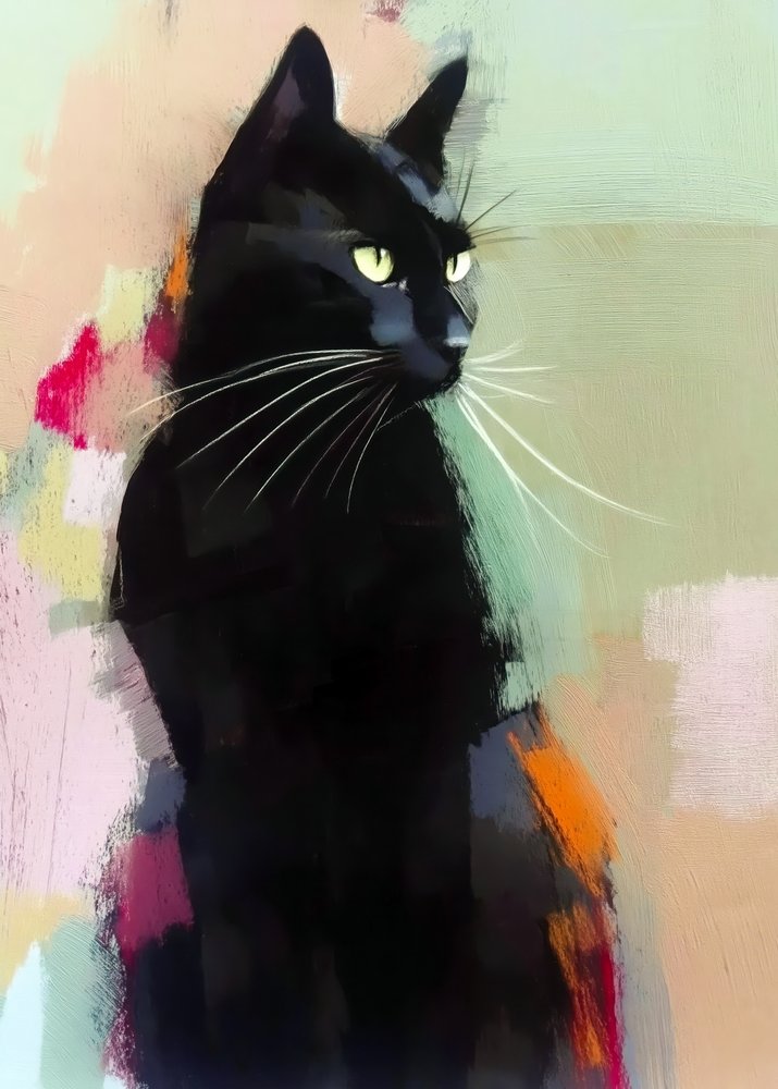 Livlig svart katt av Justyna Jaszke