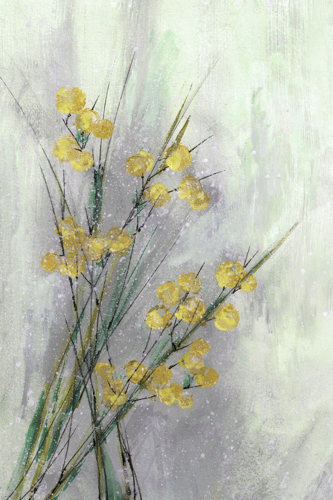 Delikate gule botaniske motiver av Lori Ann Folz
