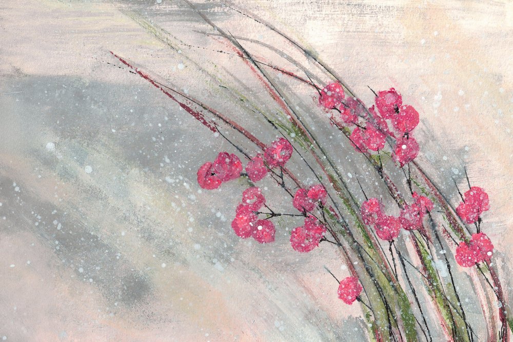Snødekte rosa bær av Lori Ann Folz