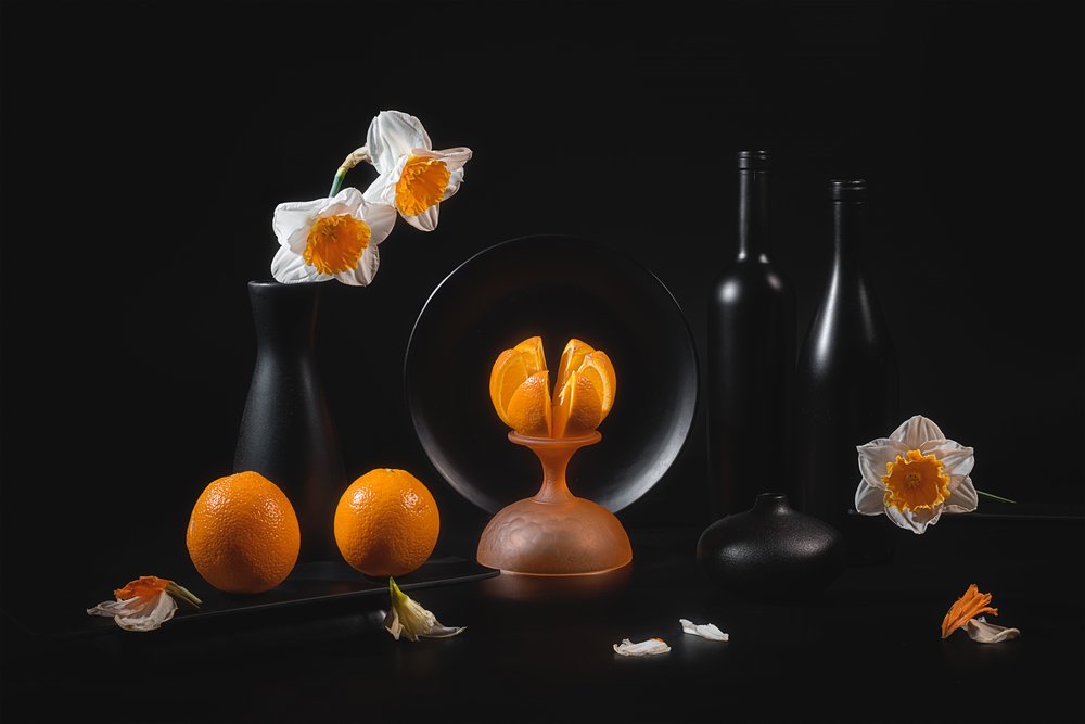 Elegant stilleben med sitrusfrukter av Lydia Jacobs
