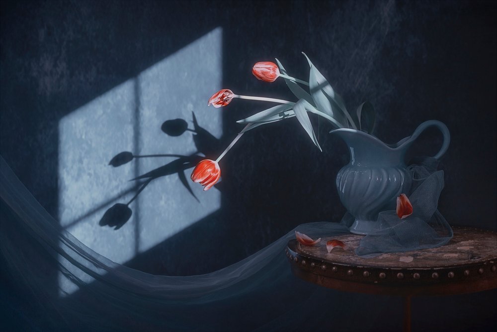 Tulipaner i vinduslys av Lydia Jacobs