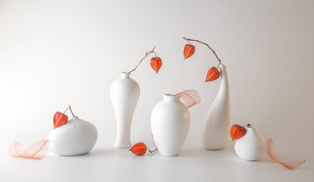 Stilleben med oransje physalis av May G