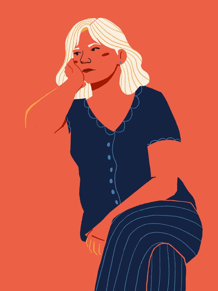 En ettertenksom blond kvinne av Monika Gregulska