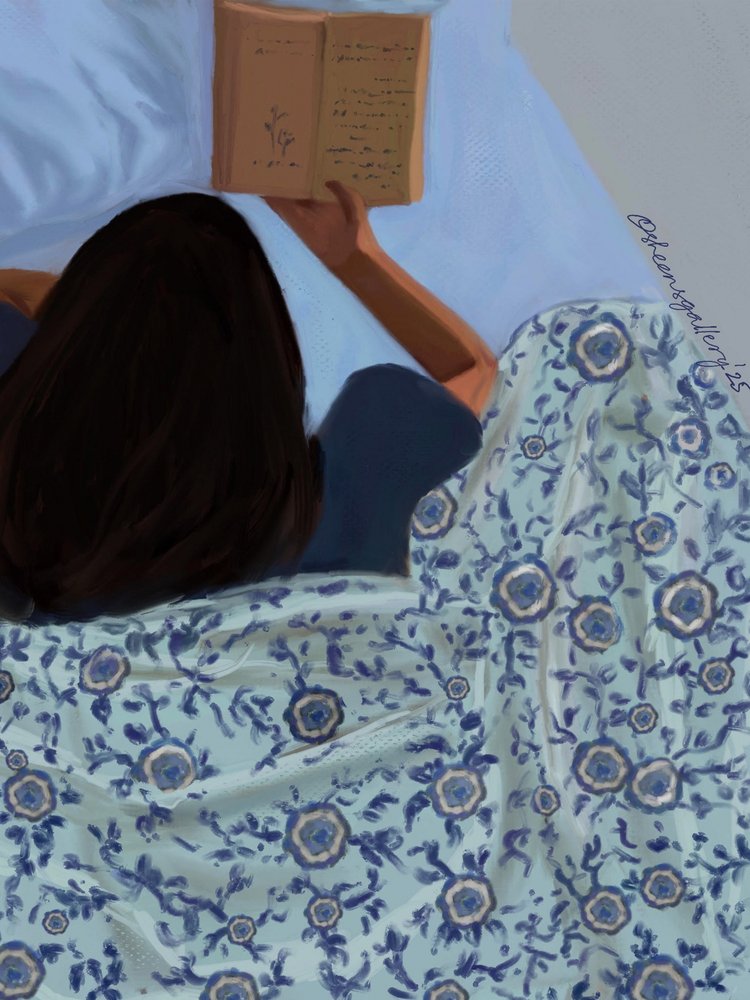 Koselig lesing i sengen av Osheensgallery