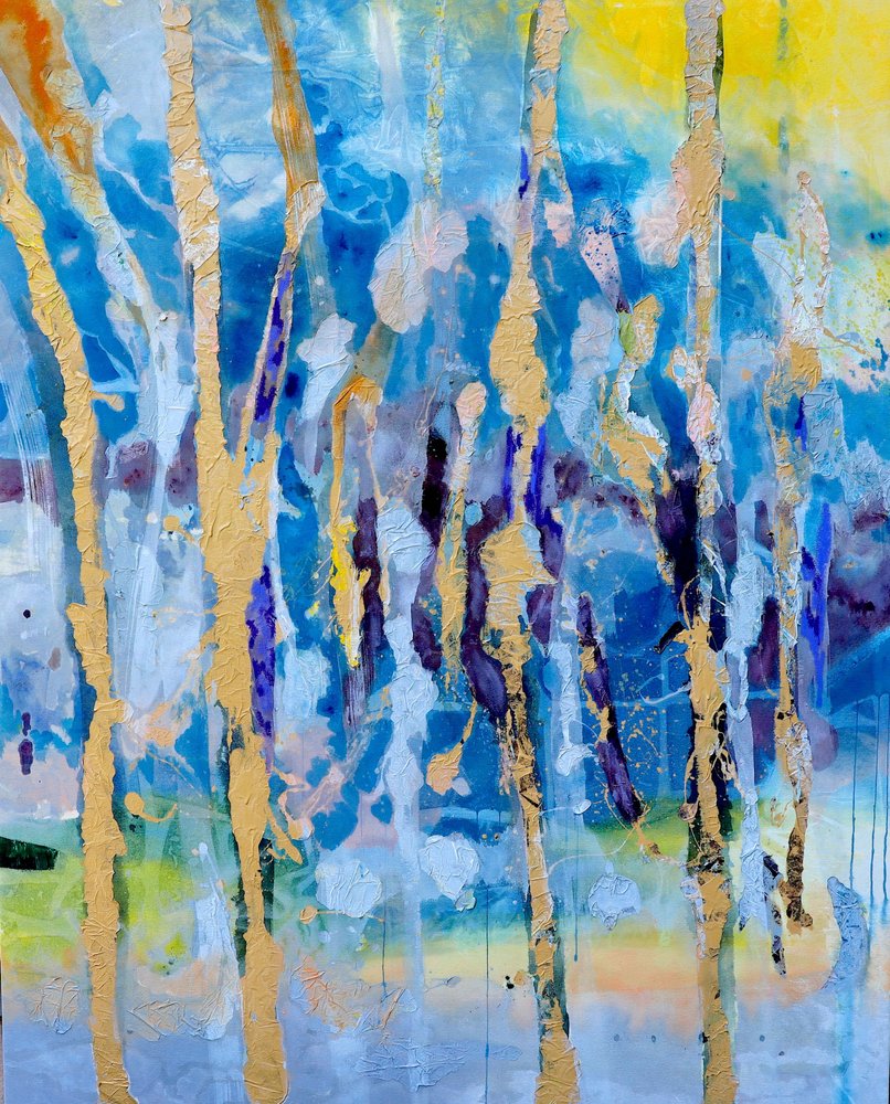 Livlig gyllen abstraksjon av POOVI ART