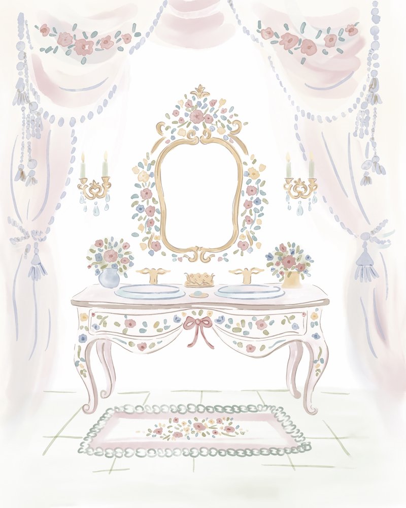 Elegant toalettbord med blomstermønster av Radhika Modi