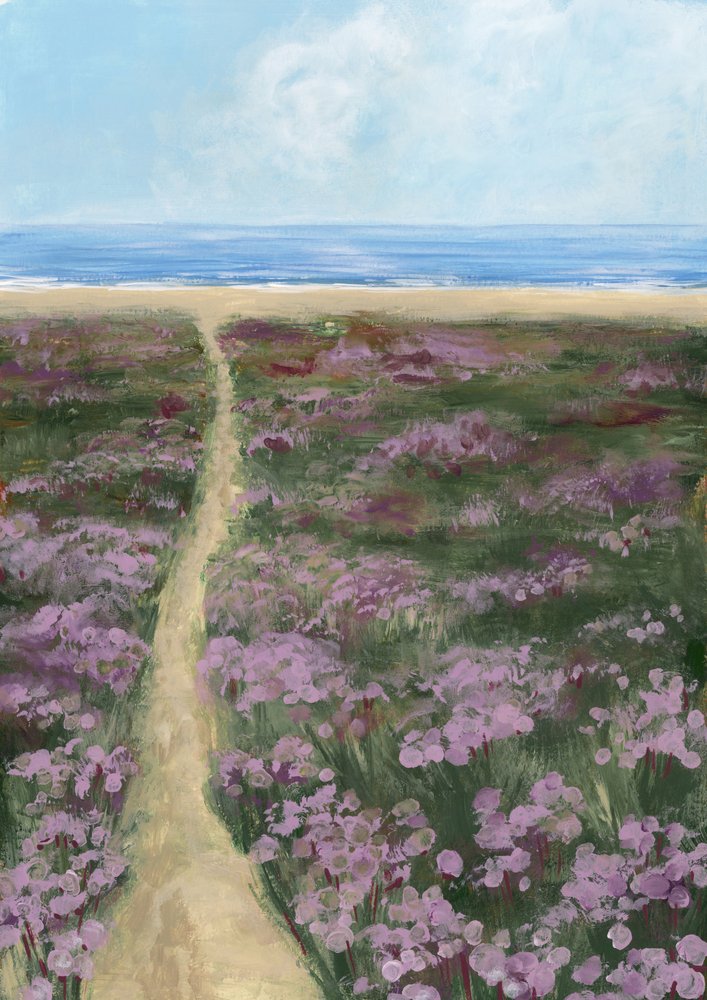 Stien langs Purple Flowers-stranden av Rosana Laiz Blursbyai