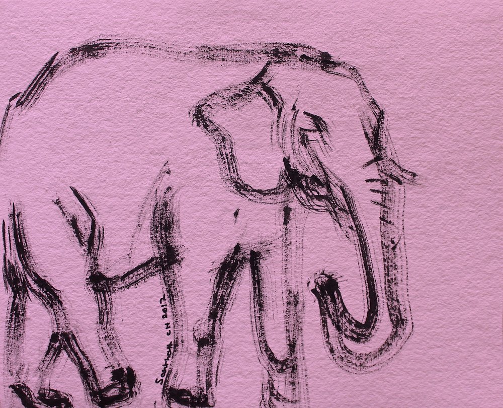 Abstrakt rosa elefant av Santhosh ch