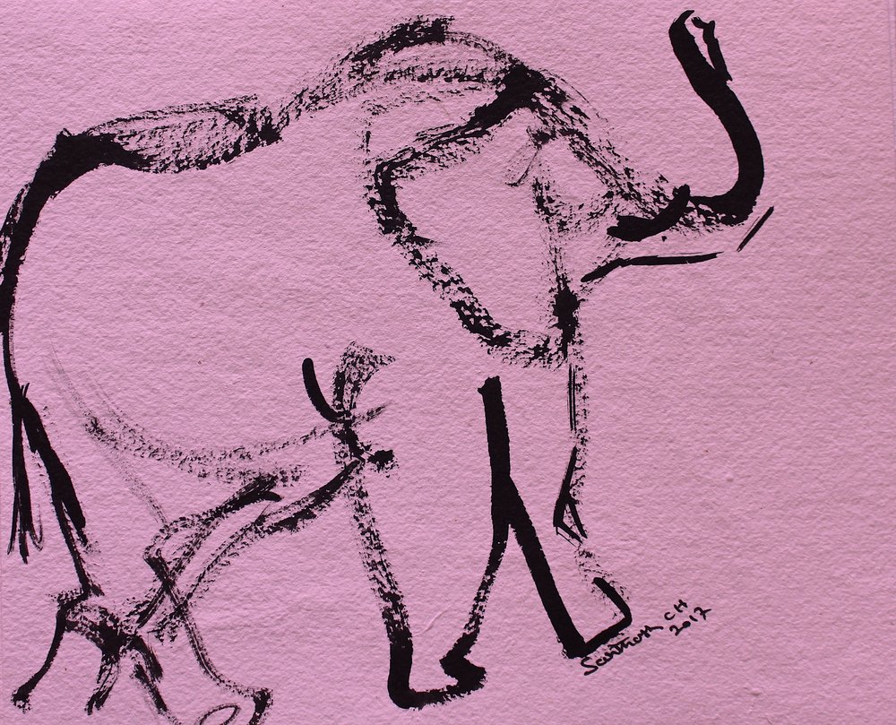 Abstrakt rosa elefant av Santhosh ch