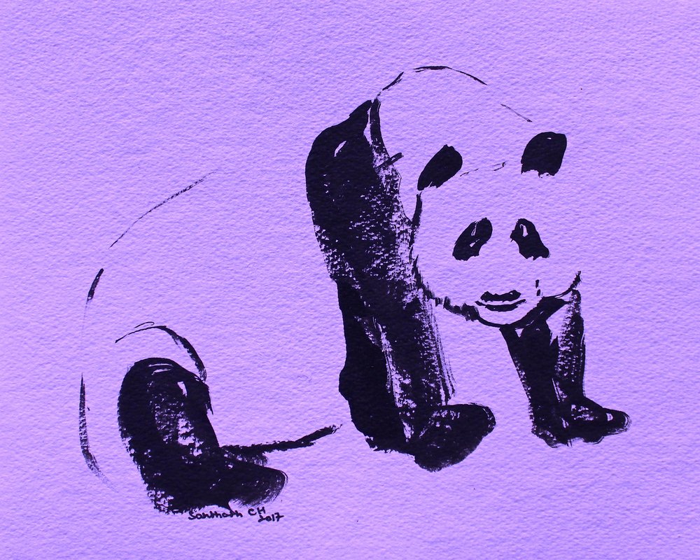Panda i svart blekk av Santhosh ch