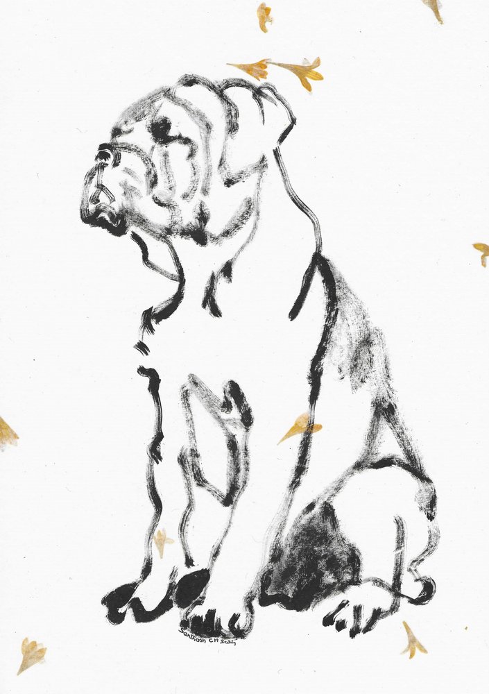 Skisse av bulldogvalp av Santhosh ch
