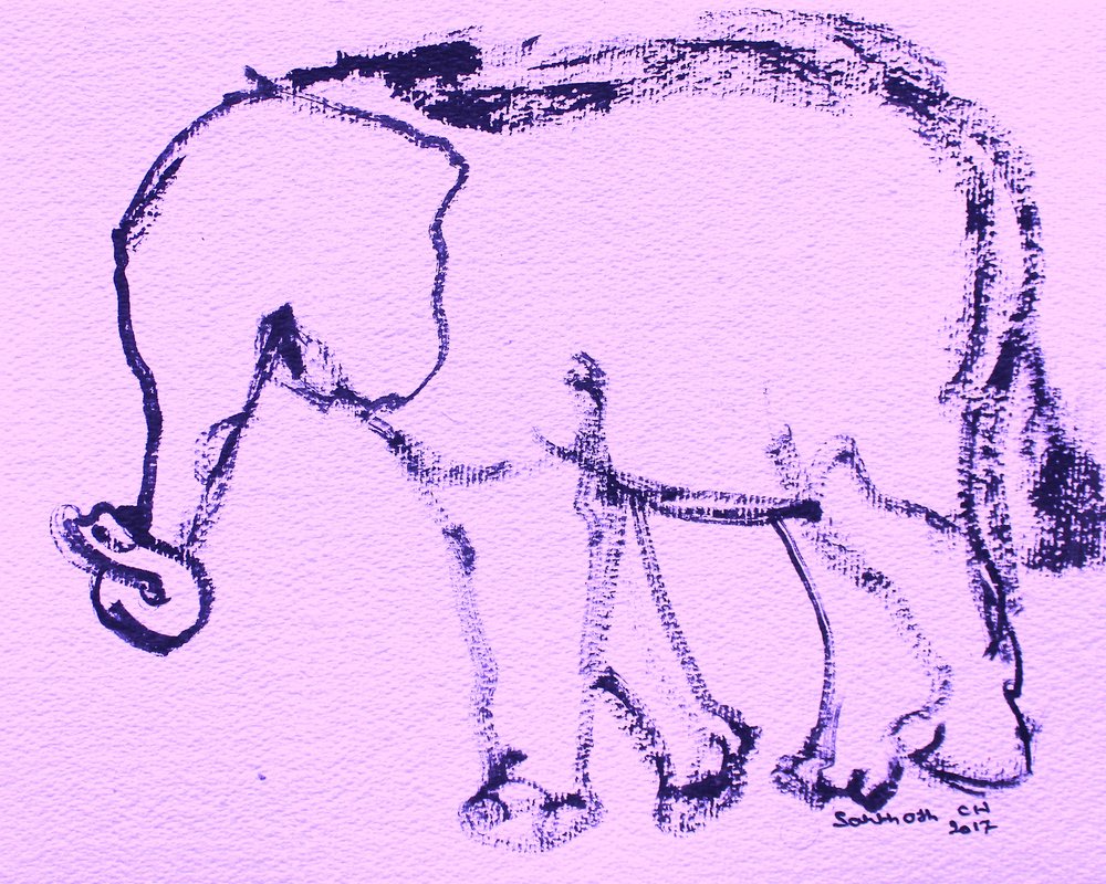 Tegning av en nysgjerrig elefant av Santhosh ch