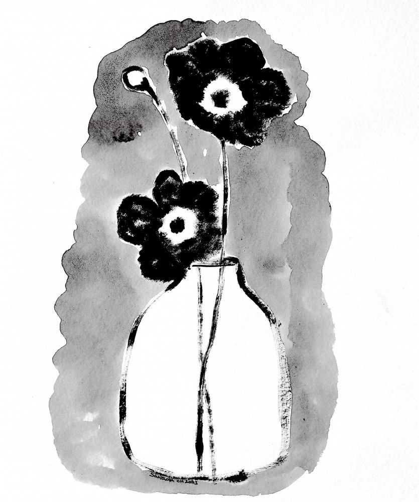 Mørke blomster i en vase av Santhosh ch