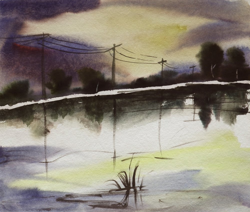Refleksjoner i Dusk Pond av Santhosh ch