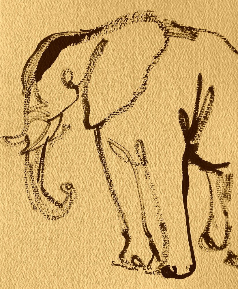 Elegant elefanttegning av Santhosh ch