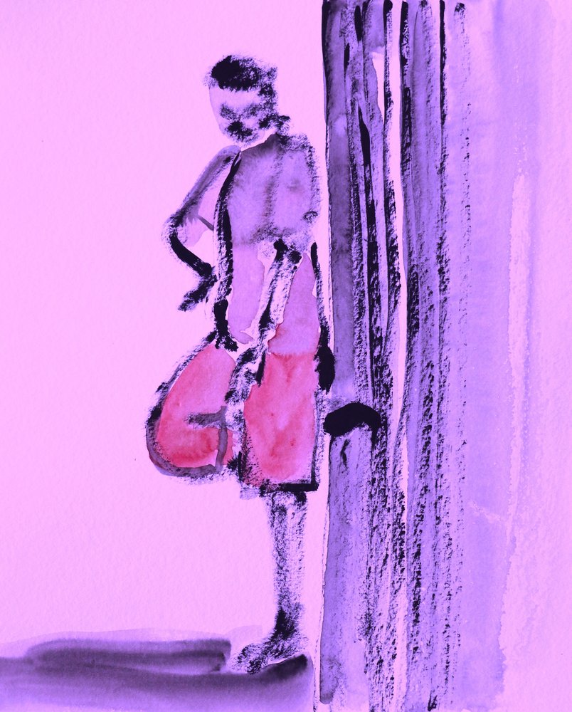 Lener seg, lilla figur av Santhosh ch