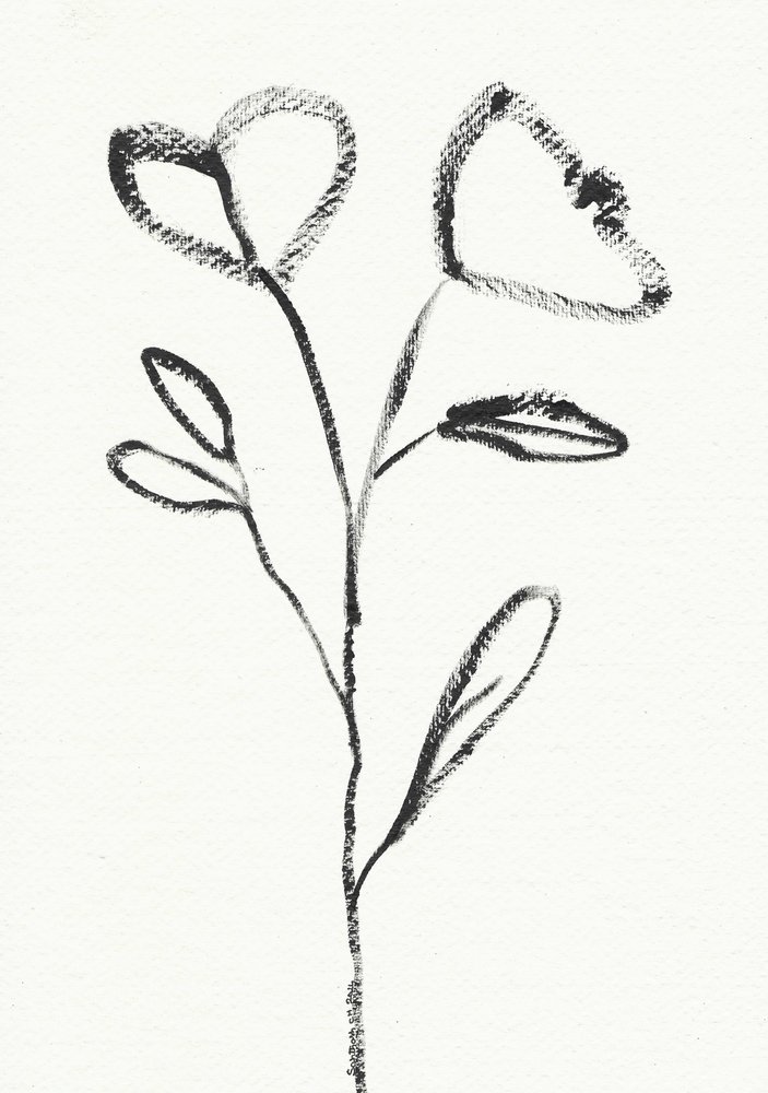 Minimalistisk blomsterskisse av Santhosh ch