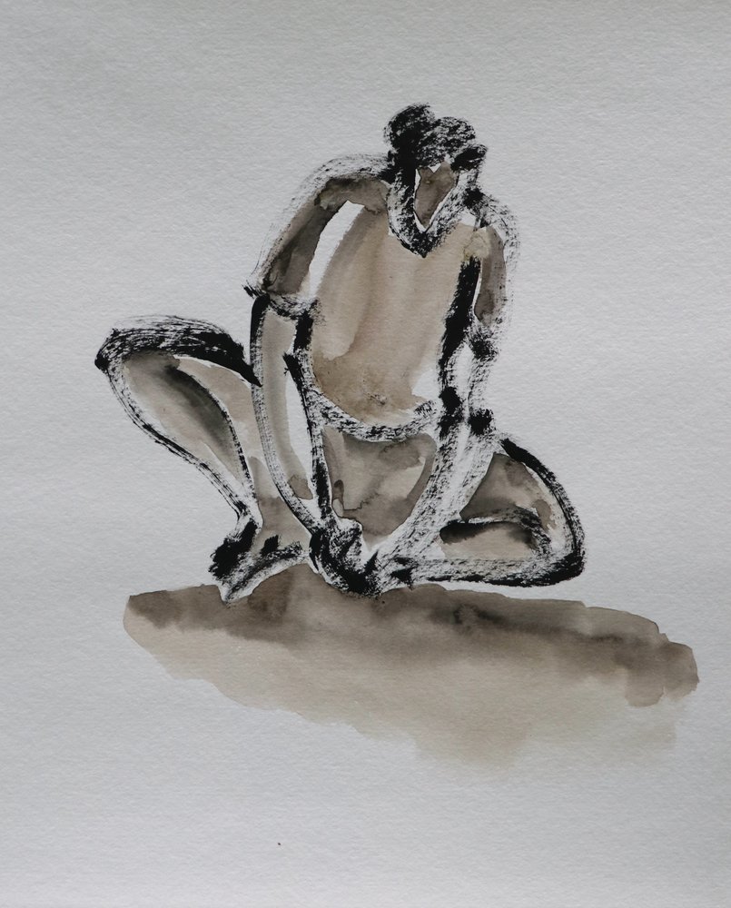 En ettertenksom, hukende figur av Santhosh ch