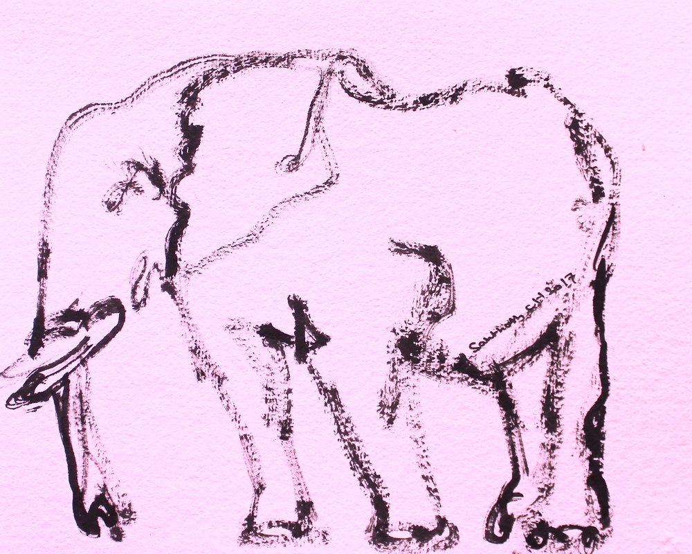 Skisse av en rosa elefant av Santhosh ch
