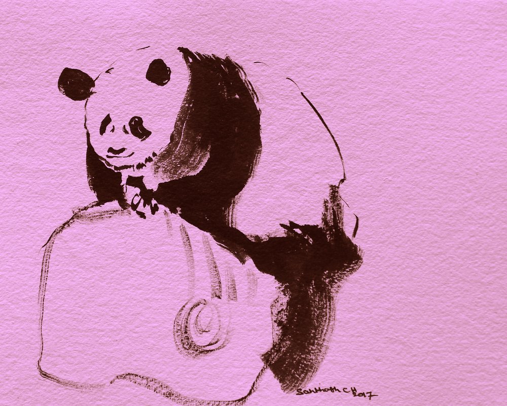 Skisse av rosa panda av Santhosh ch