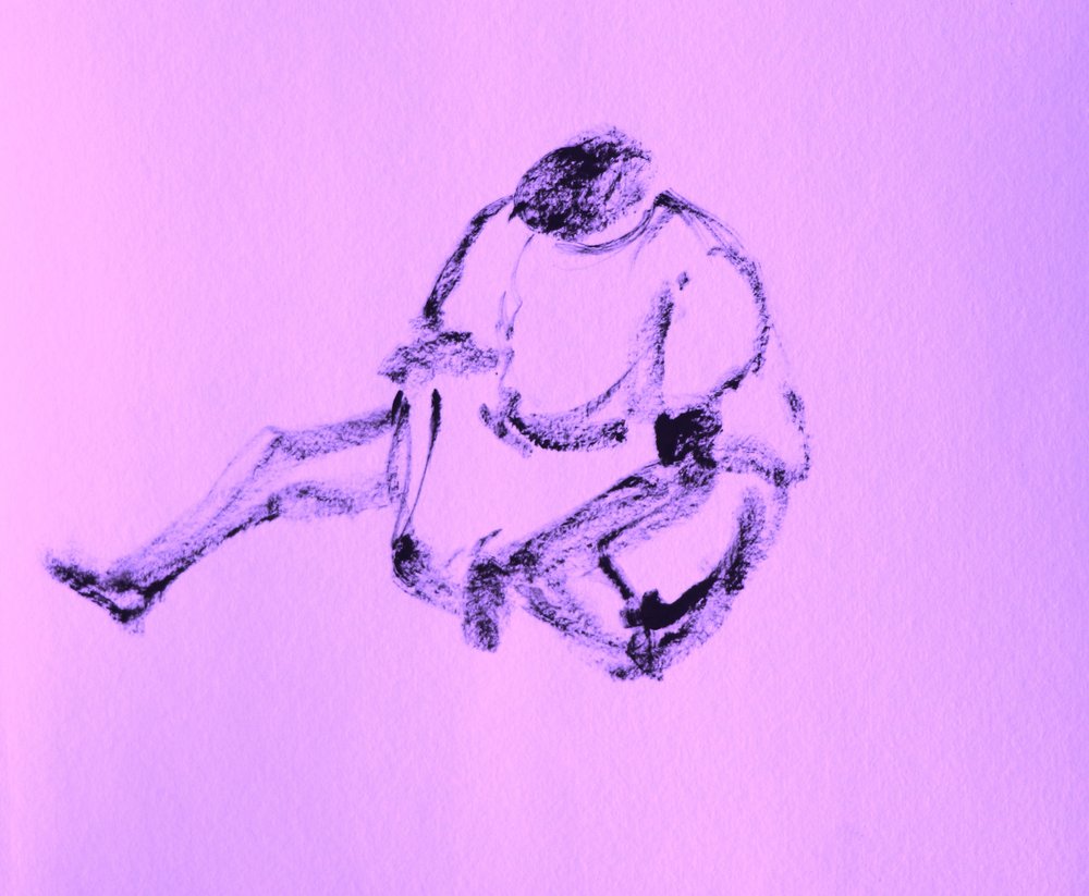 Tegning av sittende figur av Santhosh ch