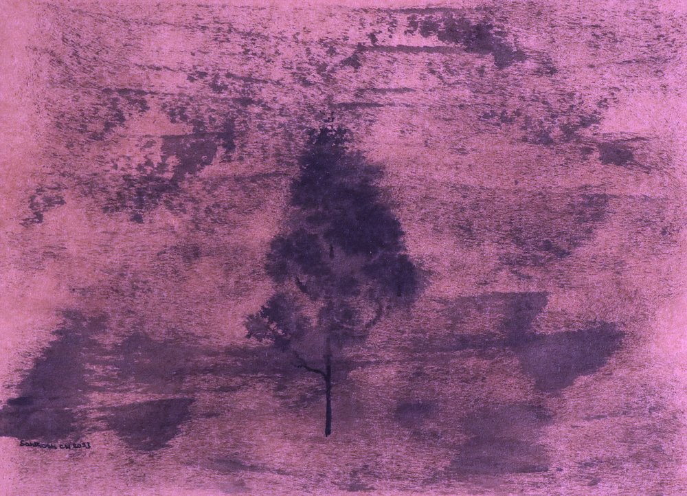 Ensomt rosa tre av Santhosh ch