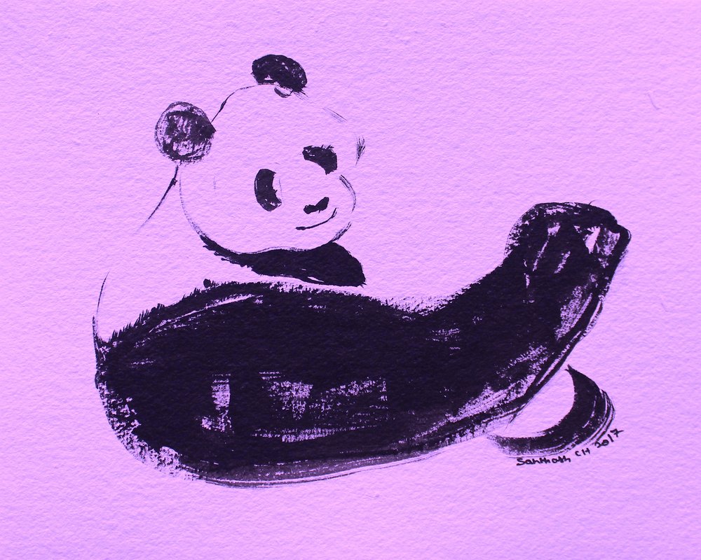 Sterk panda som viser muskler av Santhosh ch