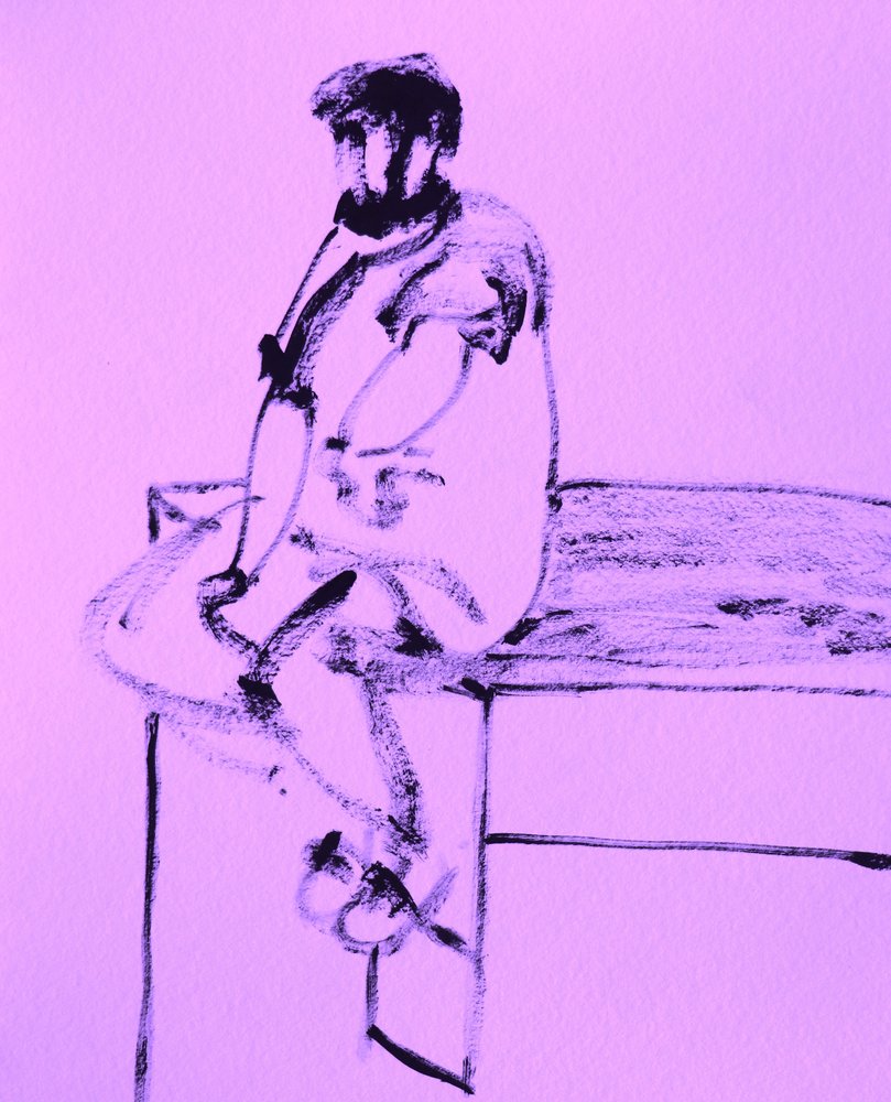 En ettertenksom sittende figur av Santhosh ch