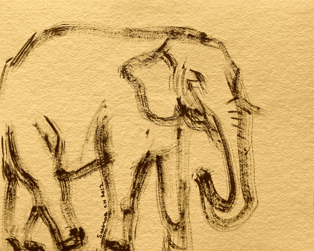 Skisse av en vill elefant av Santhosh ch