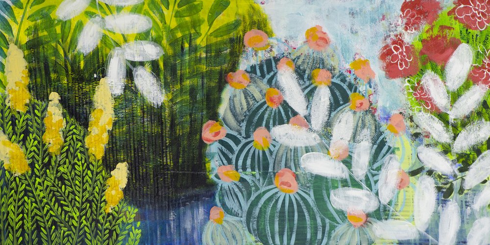 Lyse hageblomster av Shelley Hampe