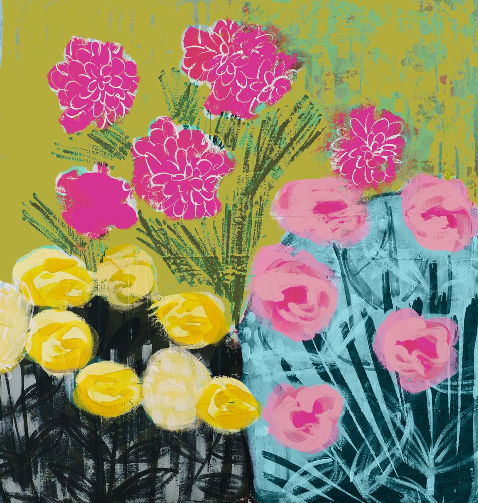 Livlige abstrakte blomster av Shelley Hampe