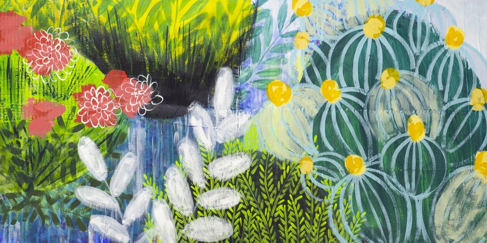 Livlig botanisk hage av Shelley Hampe