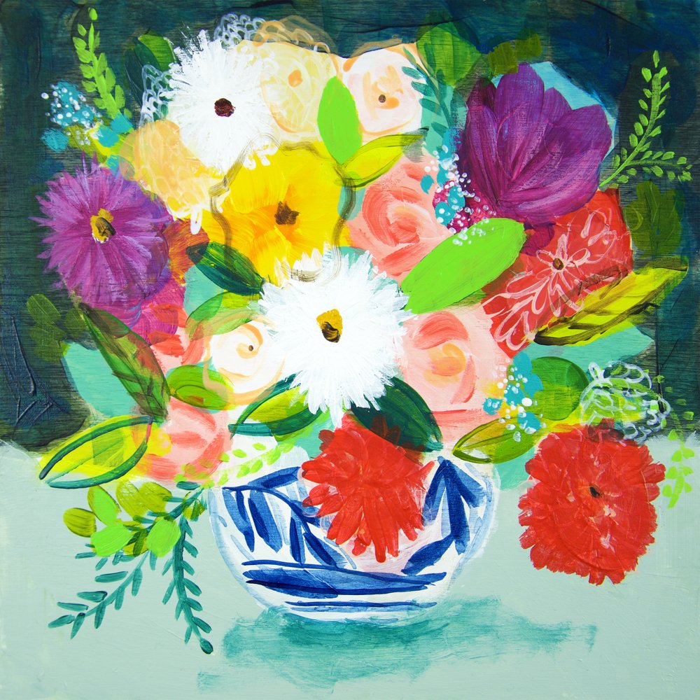 Livlig malte blomster av Shelley Hampe