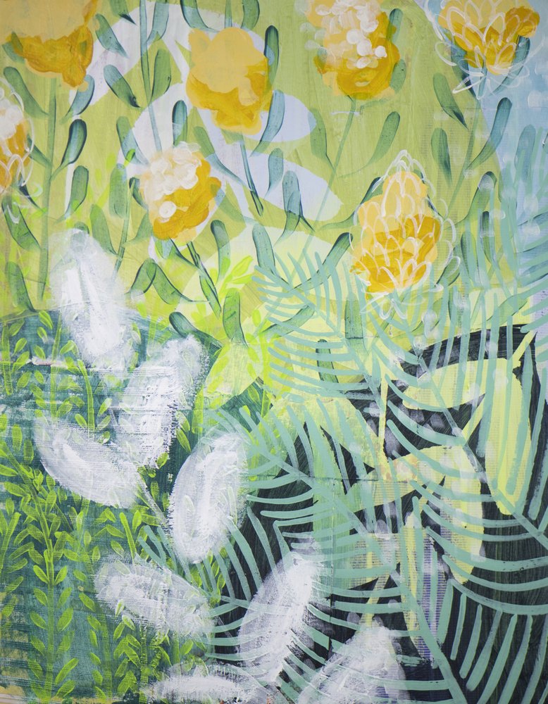 Gul blomsterhage av Shelley Hampe