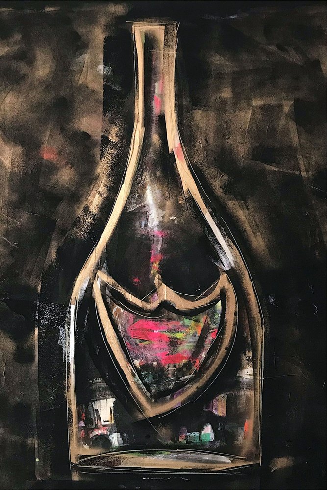 Livlig champagneflaske av Stefan Bammert