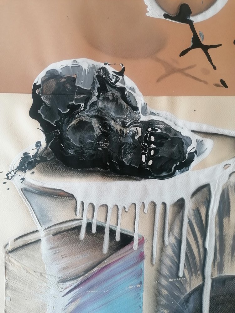 Mørk surrealistisk hodeskalle av Stefano Mazzolini