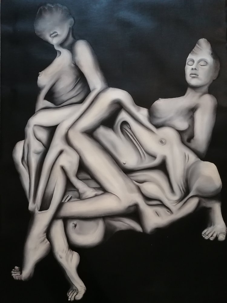 Surrealistiske sammenflettede figurer av Stefano Mazzolini
