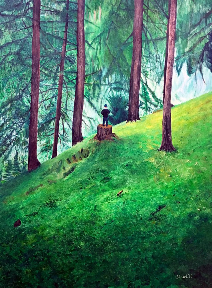 En ensom skikkelse i skogen av Tom Blood