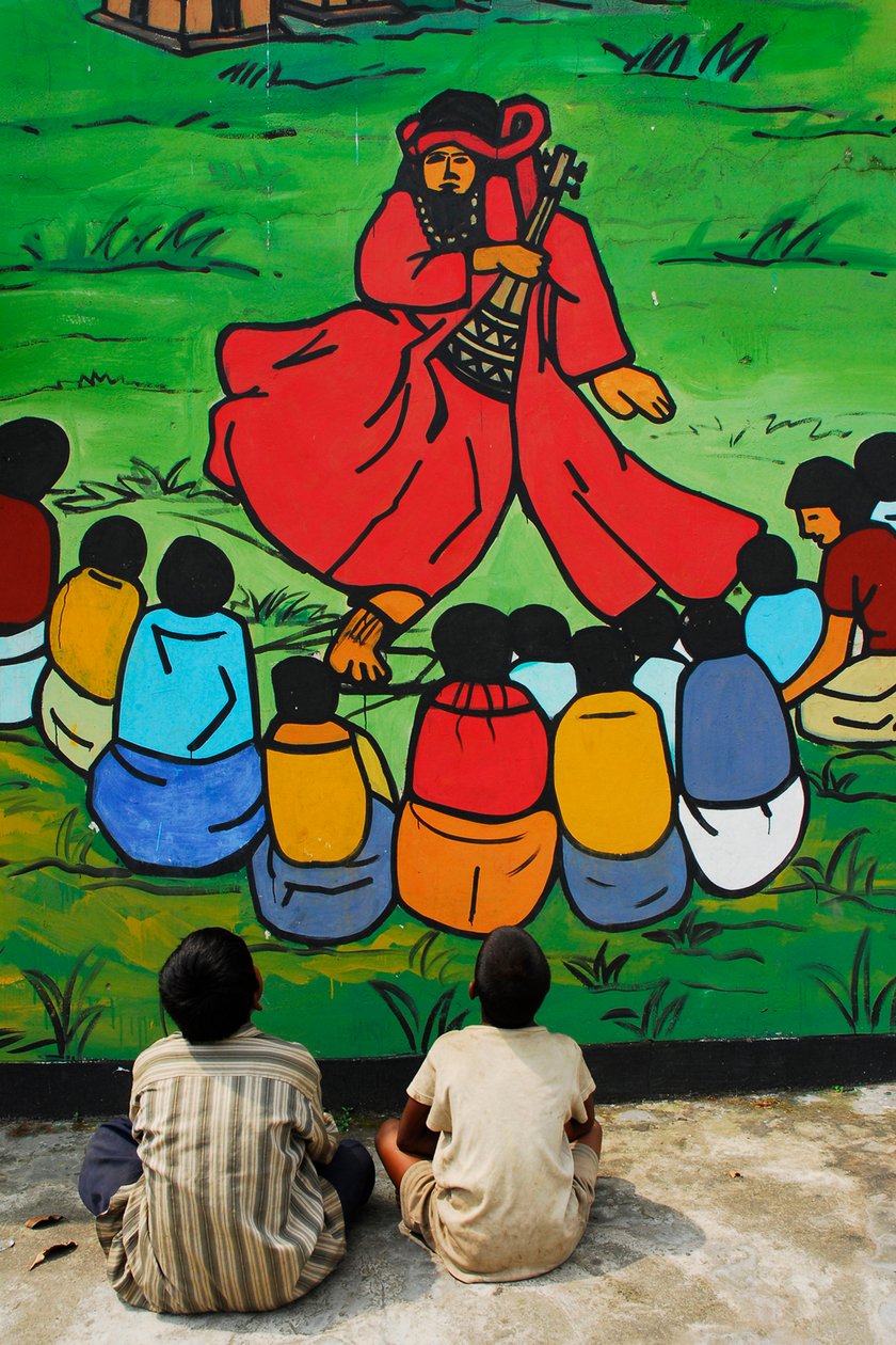 Baul er den tradisjonelle folkesangen i Bangladesh. Det er mange grupper av sangere fremførte sangen sin i flere landsbyer. Dette bildet er et maleri foruten et arkeologisk sted. Noen barn er si av Unknown