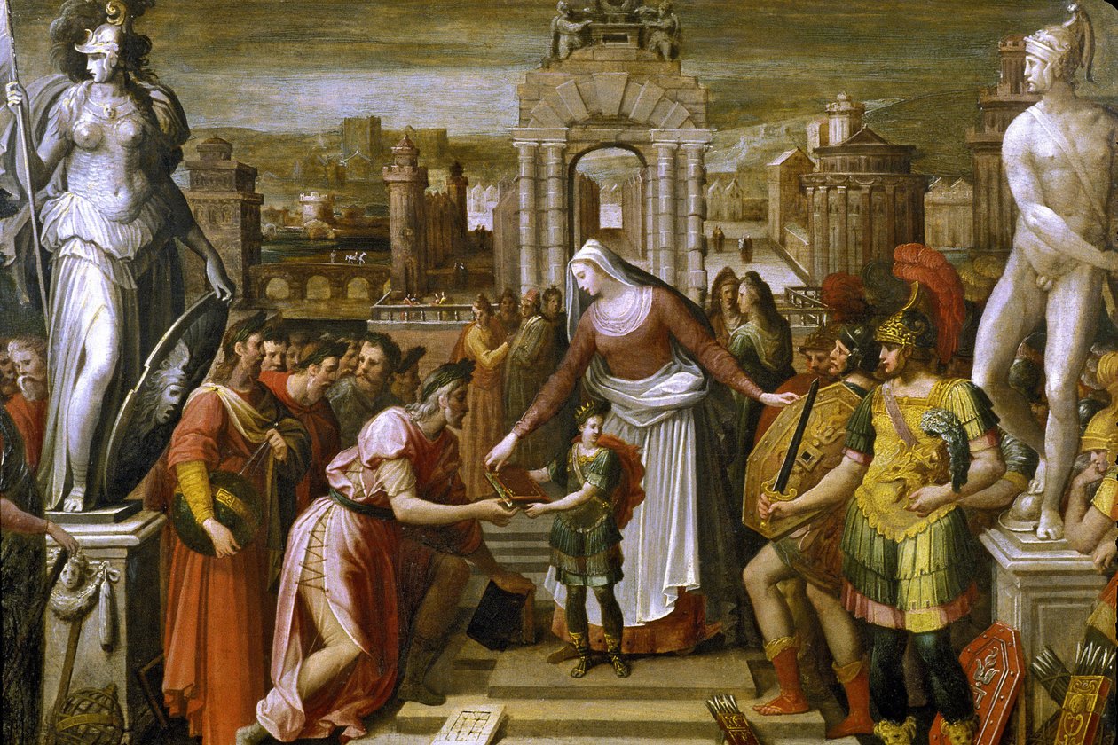 Frankrike - Oise - avdeling 60 - Beauvais - DR. Oise Departmental Museum - History of Artemis: Presentasjonen av boken og lepee - av Antoine Caron (1521-1599) (kunstner av Beauvais) av Unknown