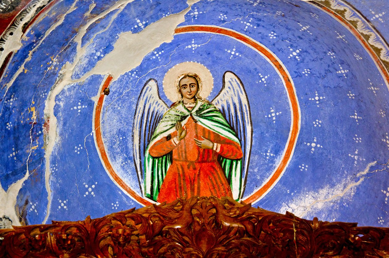 Fresco i St Marys Church, Leusa, Albania av Unknown