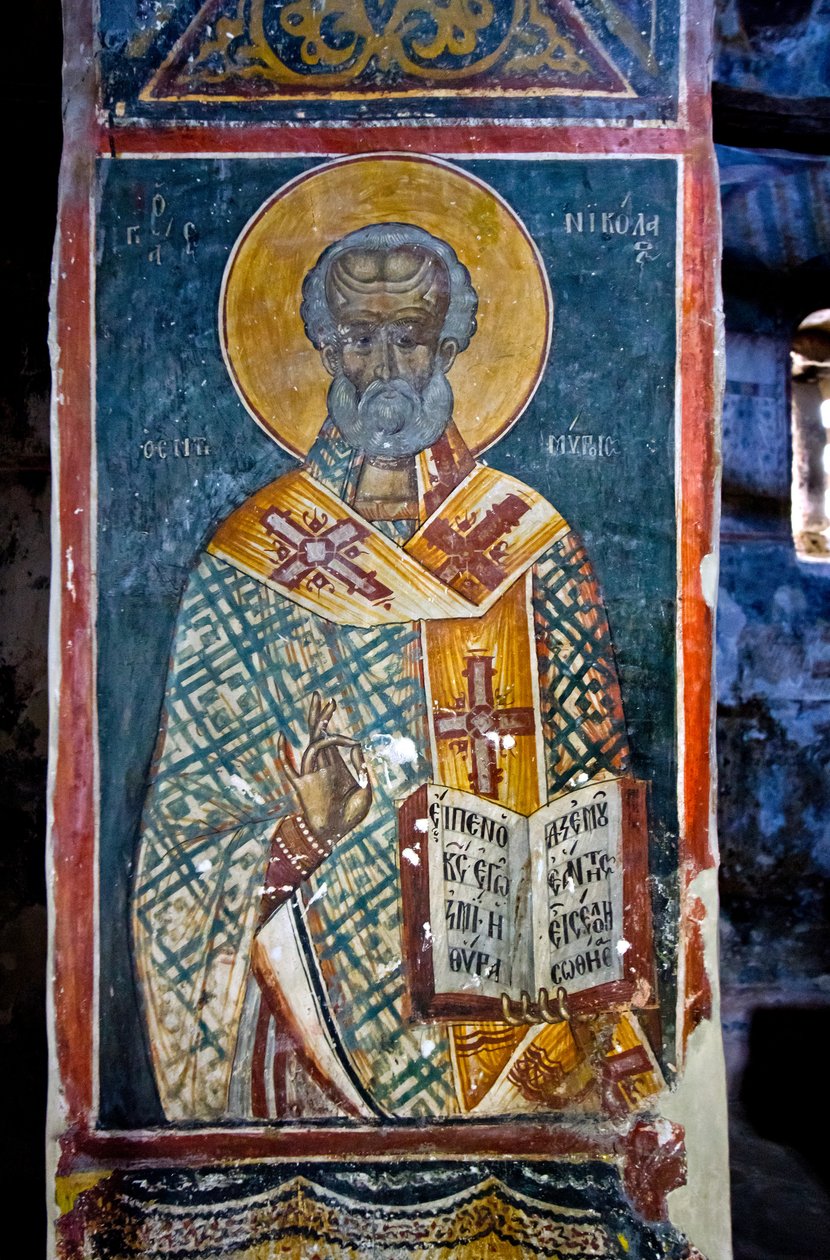 Fresco i kirken St Mary of Blachernae, Berati slott, Albania av Unknown
