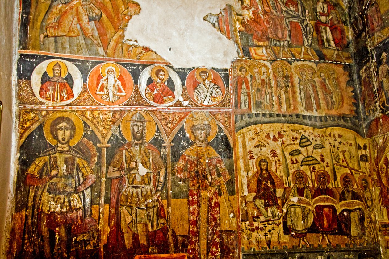 Interiør av St Marys Church, Mborja, Korca, Albania av Unknown