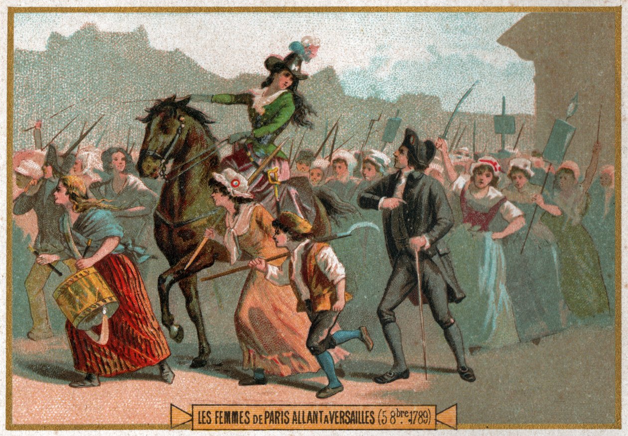 Dagen 5. oktober. Kvinnemarsj på Versailles. av Unknown