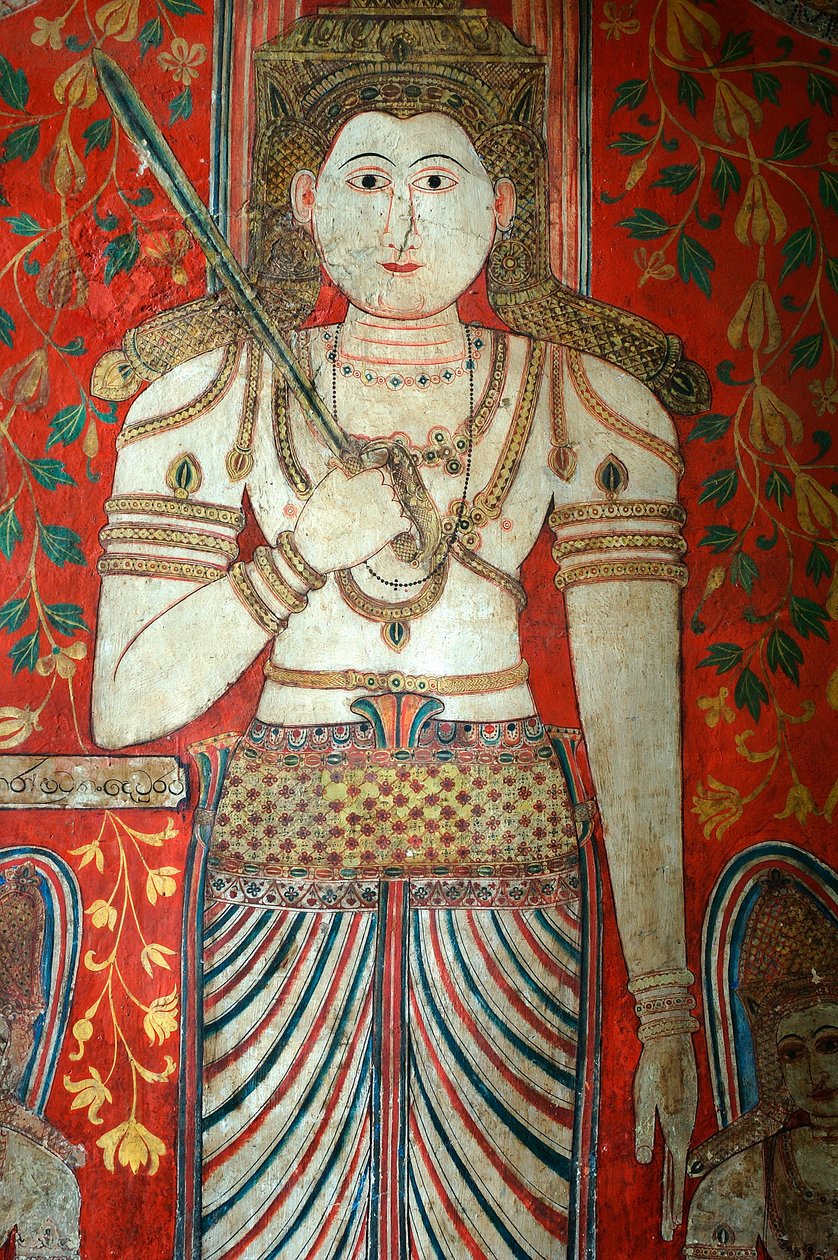 Veggmaleri på veggene til Kelaniya-tempelet ved Kelaniya Vihara, et av de helligste buddhistiske stedene omtrent seks mil fra hovedstaden Colombo på Sri Lanka. 7. januar 2010. av Unknown