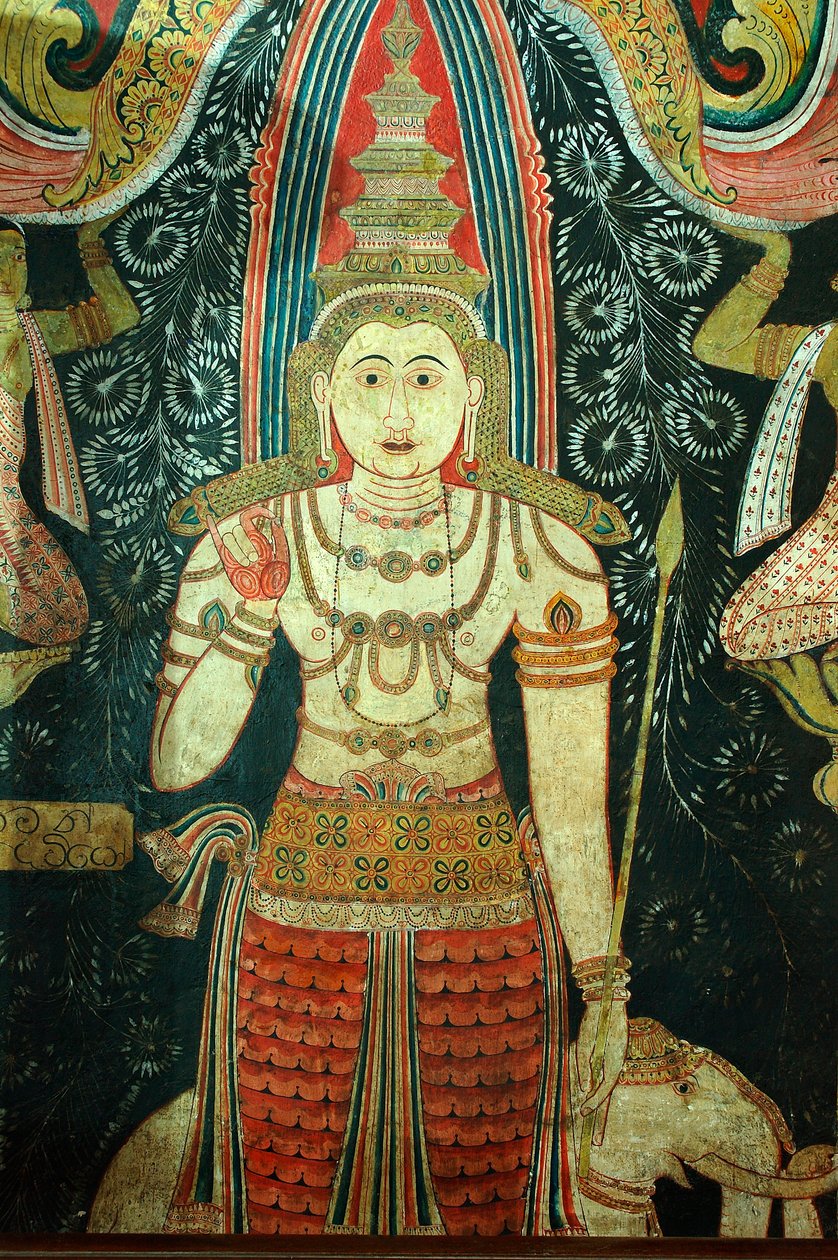 Veggmaleri på veggene til Kelaniya-tempelet ved Kelaniya Vihara, et av de helligste buddhistiske stedene omtrent seks mil fra hovedstaden Colombo på Sri Lanka. 7. januar 2010. av Unknown