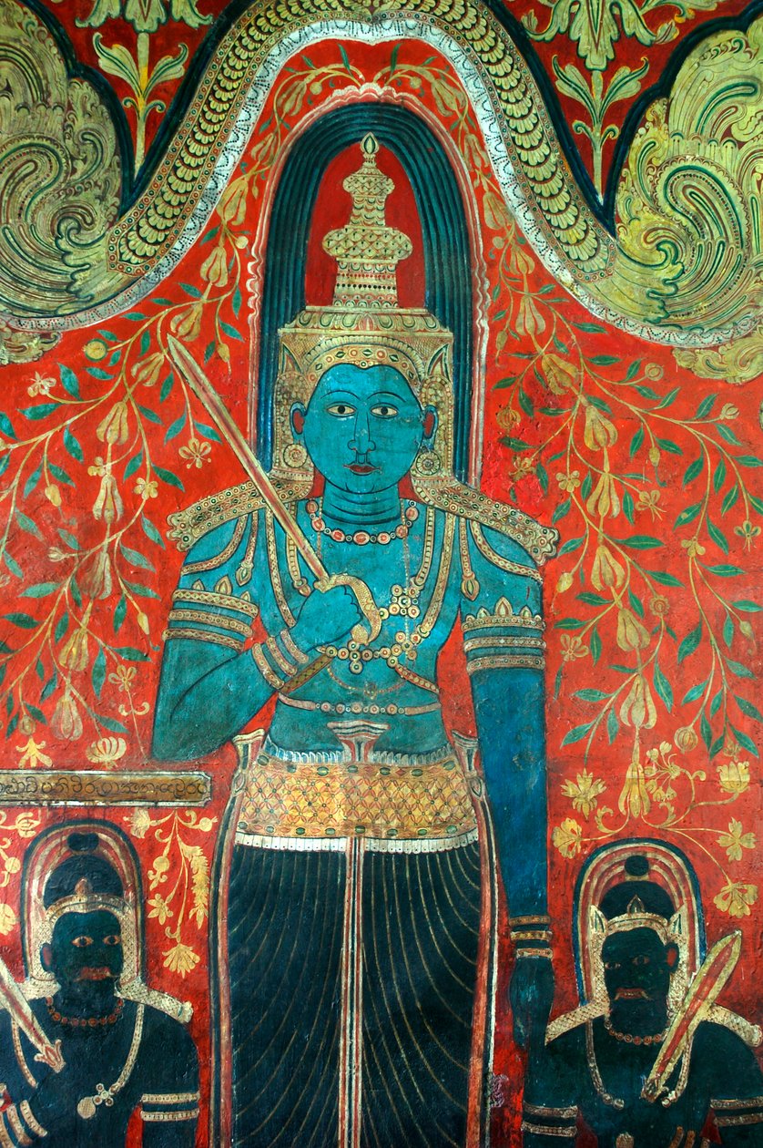 Veggmaleri på veggene til Kelaniya-tempelet ved Kelaniya Vihara, et av de helligste buddhistiske stedene omtrent seks mil fra hovedstaden Colombo på Sri Lanka. 7. januar 2010. av Unknown