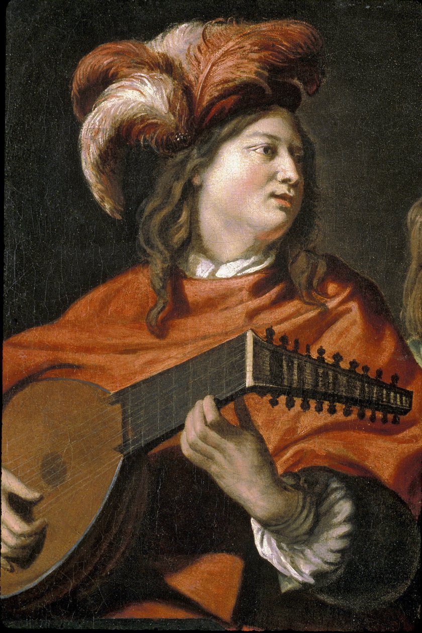 Picardie 087 - Laon - Museum - "" Le Concert"" (detalj) av Mathieu Le Nain (1607-1667) av Unknown