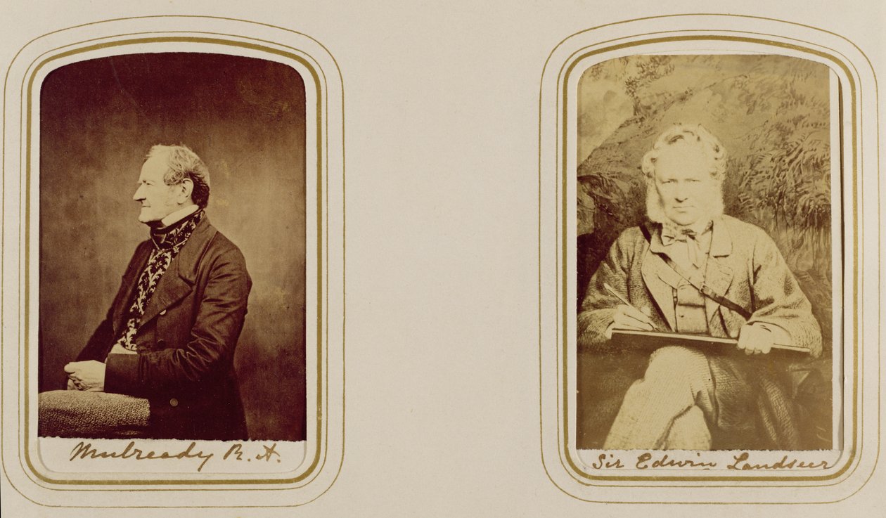 Portrett av William Mulready (1786-1863) av Cundall, Downes & Co., London, og av Sir Edwin Landseer (1802-73) av John Watkins, London, ca. 1860 (albumtrykk) av Unknown